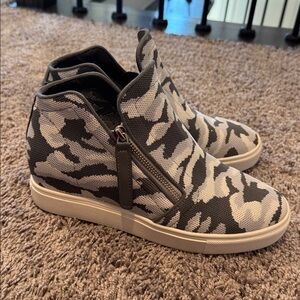 Steve Madden Women’s Click Camo Zip Wedge High-Top Sneakers